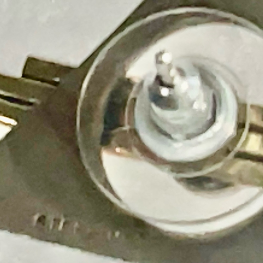 Mid century Modernistic triplet silver  and Gold Triangle Earrings - Picture 8 of 10